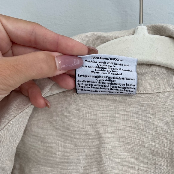 PARACHUTE ‘Bone’ Women’s Linen Button Down Top - Picture 6 of 6